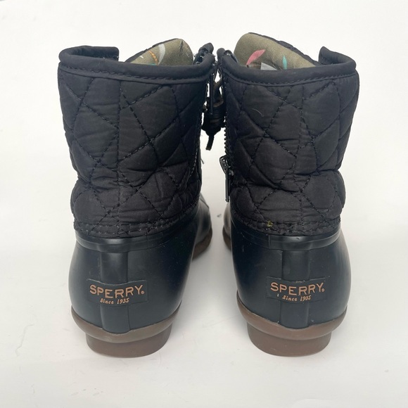 SPERRY Black Quilted Duck Boot Womens Size 6 - Picture 6 of 9